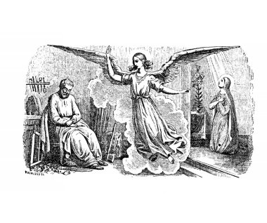 Hıristiyan illüstrasyon. Eski görüntü