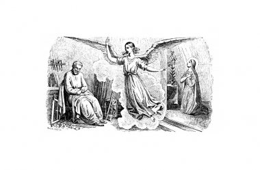 Hıristiyan illüstrasyon. Eski görüntü