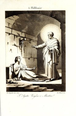 Hıristiyan illüstrasyon. Eski görüntü