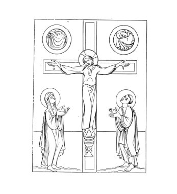 Hıristiyan illüstrasyon. Eski görüntü