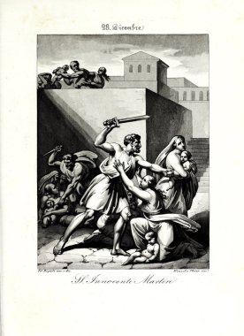 Hıristiyan illüstrasyon. Eski görüntü