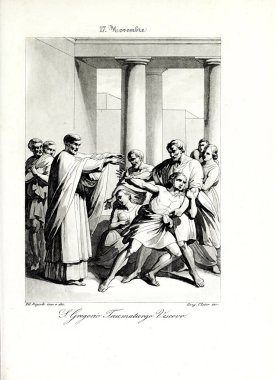 Hıristiyan illüstrasyon. Eski görüntü