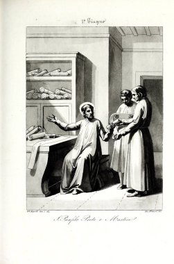 Hıristiyan illüstrasyon. Eski görüntü