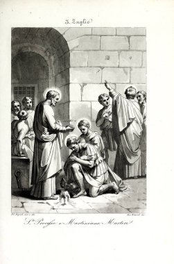 Hıristiyan illüstrasyon. Eski görüntü