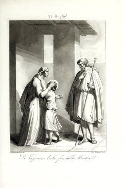 Hıristiyan illüstrasyon. Eski görüntü