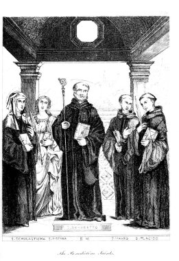 Hıristiyan illüstrasyon. Eski görüntü