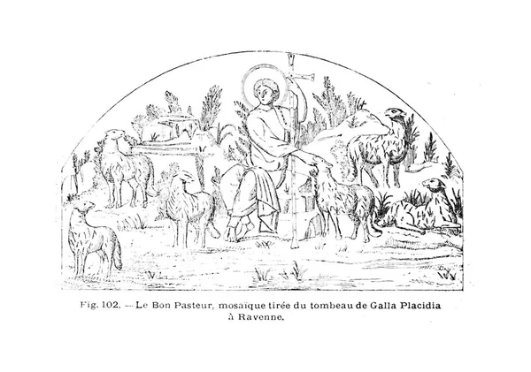 Illustrazione Cristiana Vecchia Immagine — Foto Stock