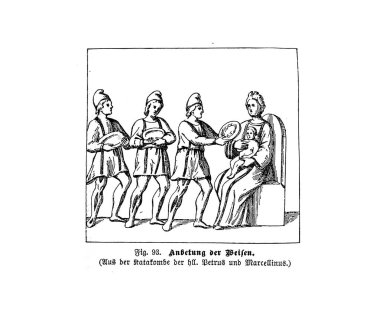 Hıristiyan illüstrasyon. Eski görüntü