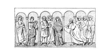 Hıristiyan illüstrasyon. Eski görüntü