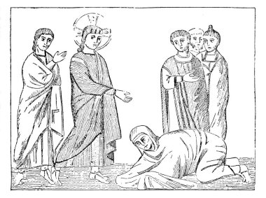 Hıristiyan illüstrasyon. Eski görüntü