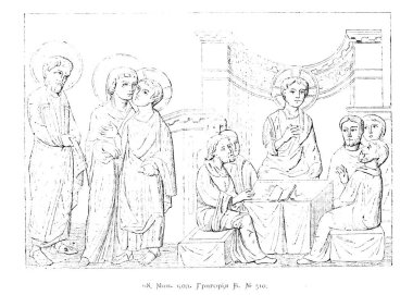 Hıristiyan illüstrasyon. Eski görüntü