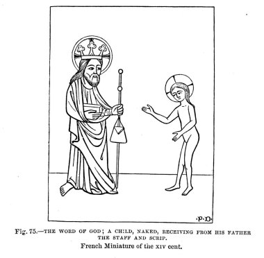 Hıristiyan illüstrasyon. Eski görüntü