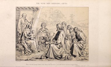 Hıristiyan illüstrasyon. Eski görüntü