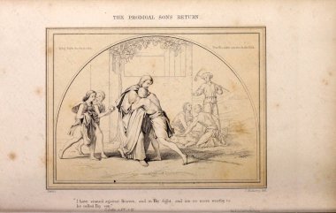 Hıristiyan illüstrasyon. Eski görüntü