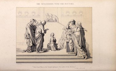 Hıristiyan illüstrasyon. Eski görüntü