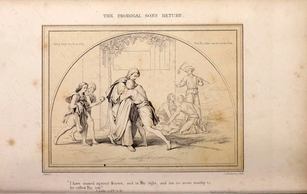 Hıristiyan illüstrasyon. Eski görüntü