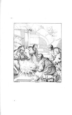 Hıristiyan illüstrasyon. Eski görüntü