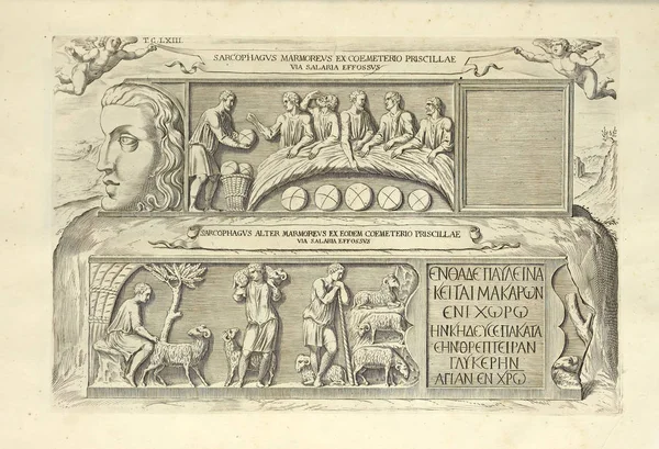 Hıristiyan illüstrasyon. Eski görüntü