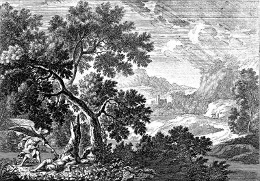 Hıristiyan illüstrasyon. Eski görüntü