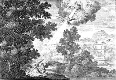 Hıristiyan illüstrasyon. Eski görüntü