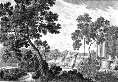 Hıristiyan illüstrasyon. Eski görüntü