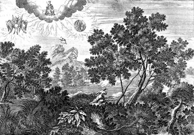 Hıristiyan illüstrasyon. Eski görüntü