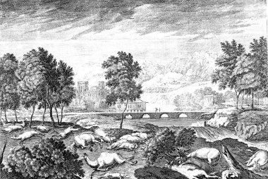 Hıristiyan illüstrasyon. Eski görüntü