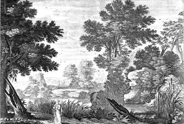 Hıristiyan illüstrasyon. Eski görüntü