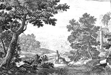 Hıristiyan illüstrasyon. Eski görüntü