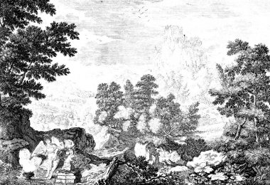 Hıristiyan illüstrasyon. Eski görüntü