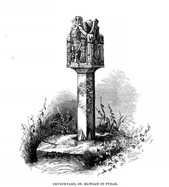 Kruis Monument Retro Oude Afbeelding — Stockfoto
