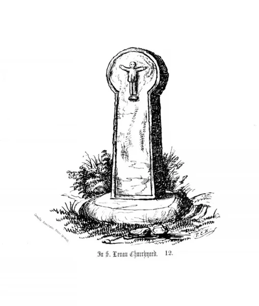 Cross Monument Image Rétro Ancienne — Photo