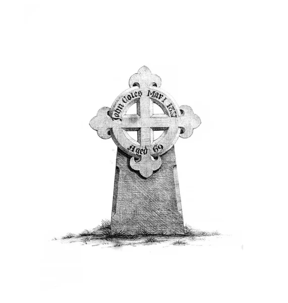 Cross Monument Retro Och Gammal Bild — Stockfoto