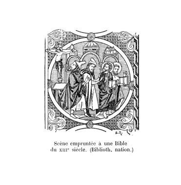 Hıristiyan illüstrasyon. Eski görüntü