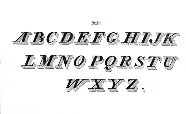 复古字体 旧图像 — 图库照片