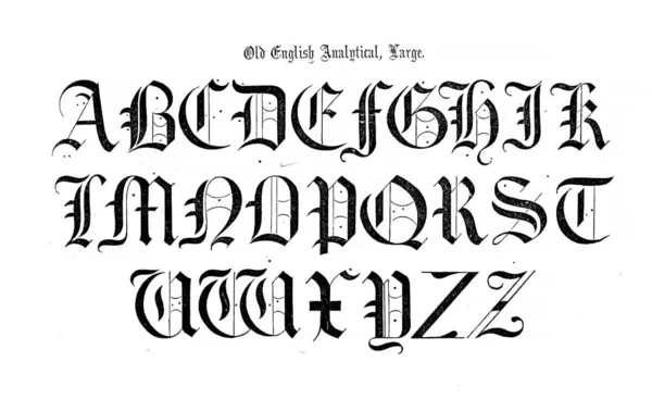 Vintage font. Old image