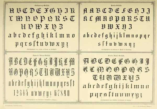 Vintage font. Old image