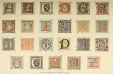 Vintage yazı tipi. Eski görüntü