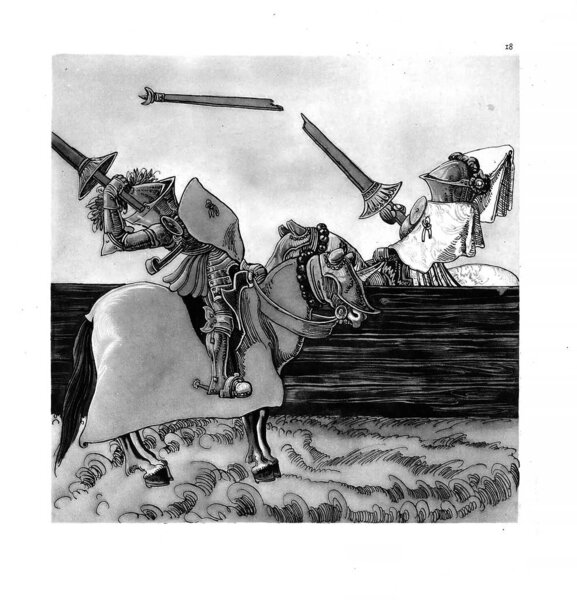 Knights tournament. Old image