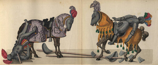 Knights tournament. Old image