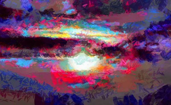 空の抽象的なイラスト 夕焼け — ストック写真
