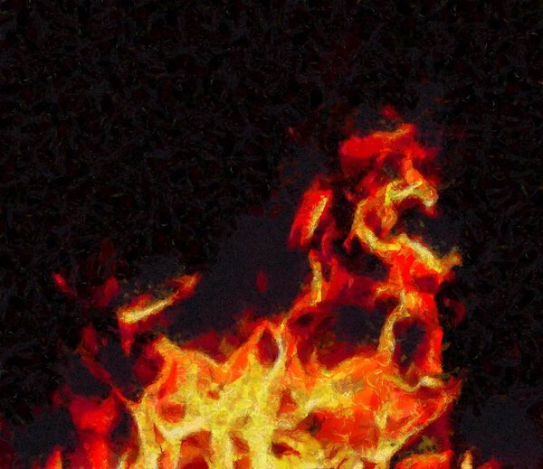 Painted abstract illustration. Texture background. Fire
