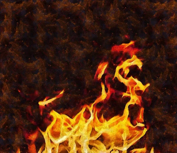 Malowane Streszczenie Ilustracji Tło Tekstury Ognia — Zdjęcie stockowe