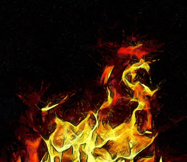 Gemalte Abstrakte Illustration Textur Hintergrund Feuer — Stockfoto