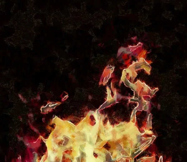 Gemalte Abstrakte Illustration Textur Hintergrund Feuer — Stockfoto