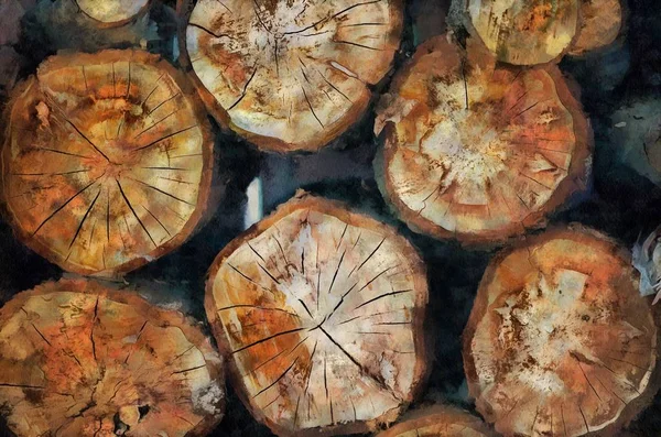 Иллюстрация Окрашенной Древесины Текстурный Фон — стоковое фото