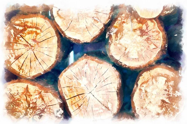 Пофарбована Дерев Яна Ілюстрація Тло Текстури — стокове фото