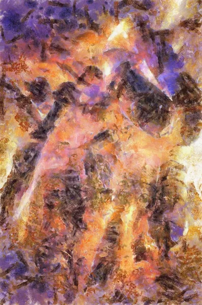 塗装された野火イラスト テクスチャの背景 — ストック写真