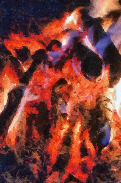 Illustration Eines Wilden Feuers Textur Hintergrund — Stockfoto