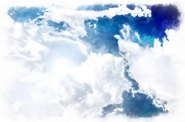 飛行中の雲のイラスト — ストック写真
